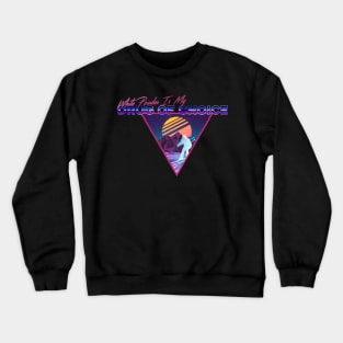 Retro Vaporwave Ski Mountain | White Powder is my drug of choice | Shirts, Stickers, and More! Crewneck Sweatshirt